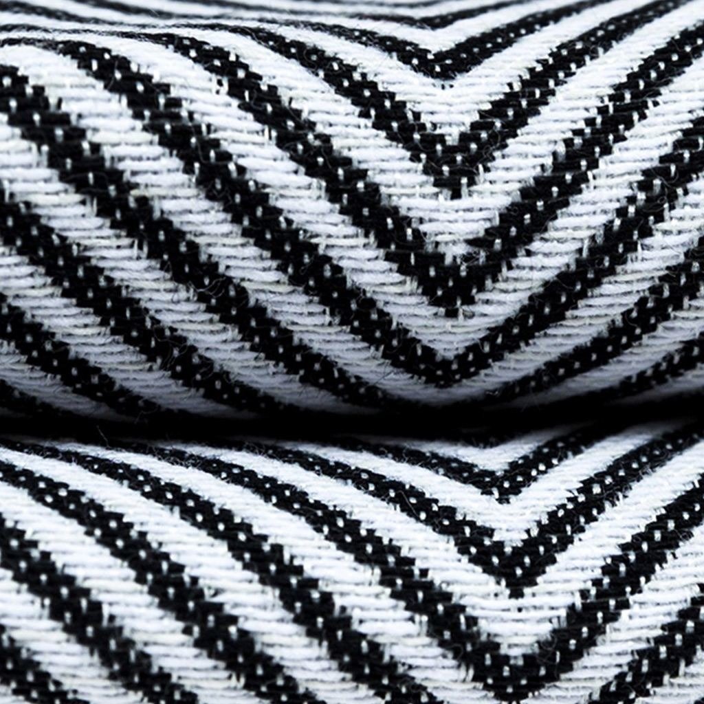 McAlister Textiles Herringbone Twill Black + White Cushion Cushions and Covers