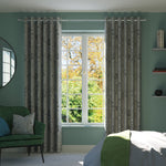 Load image into Gallery viewer, Eden Charcoal Grey Printed Curtains

