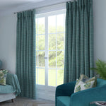 Load image into Gallery viewer, Hamleton Teal Textured Plain Curtains
