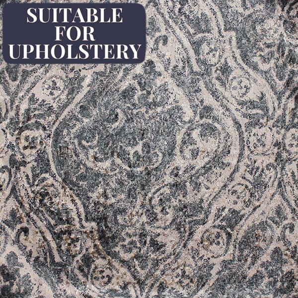 McAlister Textiles Renaissance Charcoal Grey Printed Velvet Fabric Fabrics 1/2 Metre 