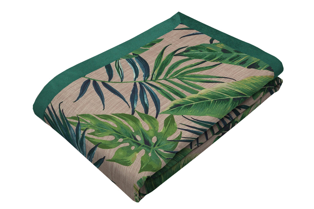 McAlister Textiles Palm Leaf New Printed Velvet Throw Blankets & Runners Throws and Runners Regular (130cm x 200cm) 