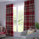 Load image into Gallery viewer, Heritage Red + White Tartan Curtains
