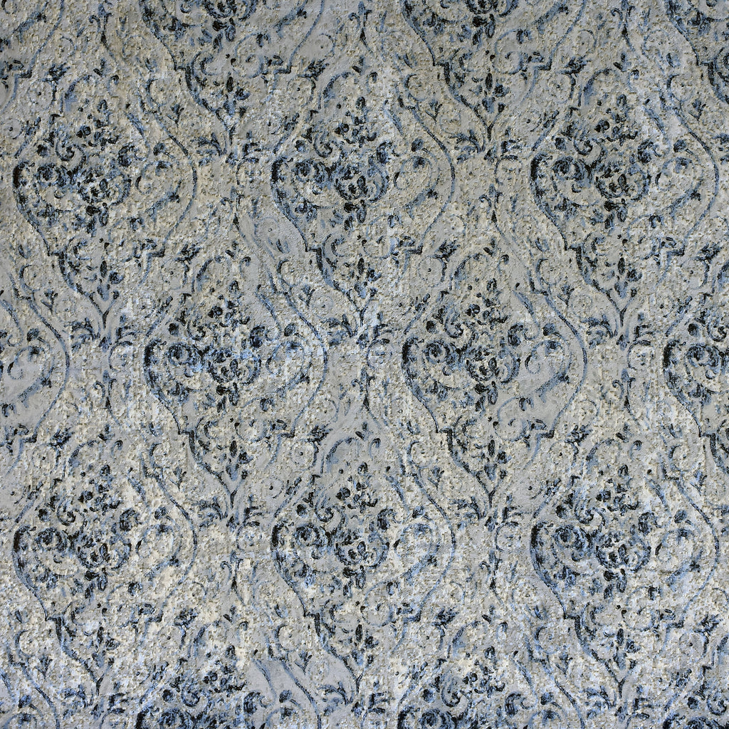 McAlister Textiles Renaissance Navy Blue Printed Velvet Curtains Tailored Curtains 116cm(w) x 137cm(d) (46" x 54") 
