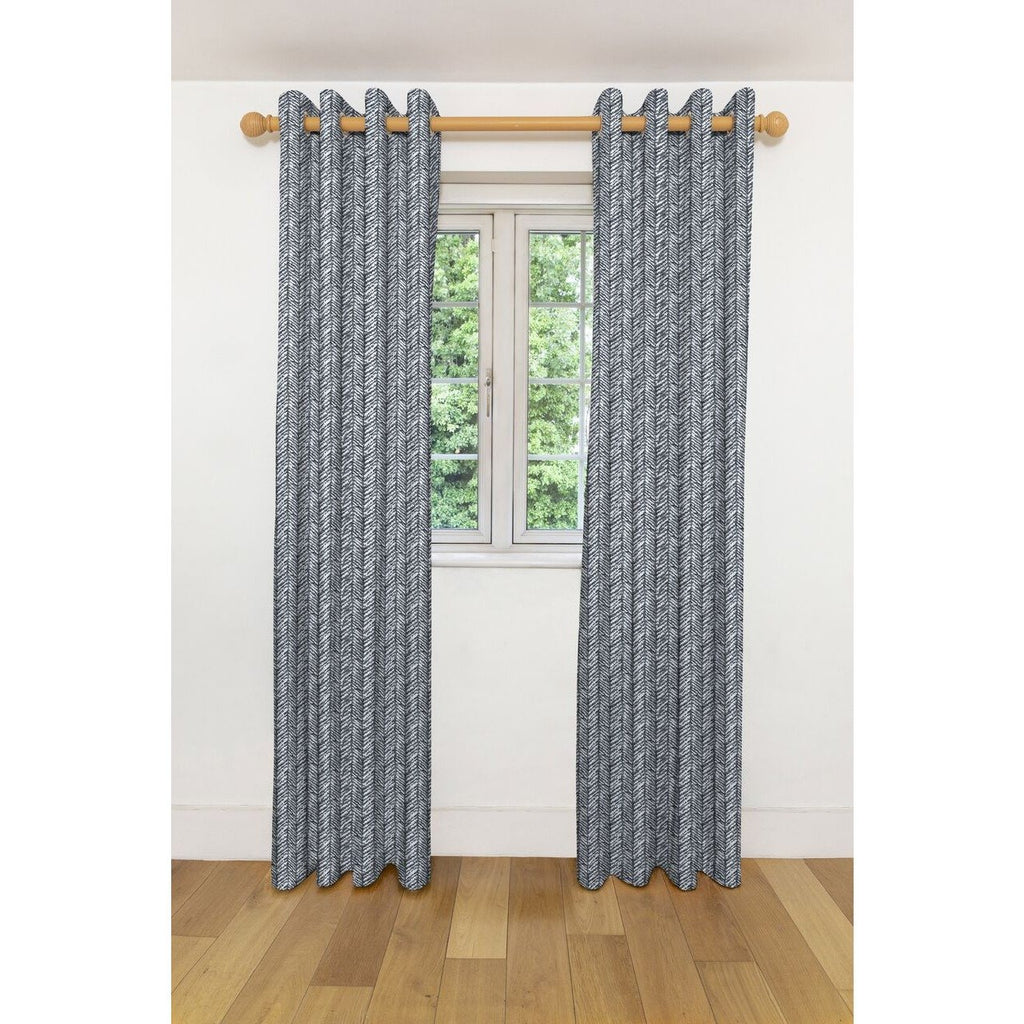 McAlister Textiles Baja Black + White Curtains Tailored Curtains 116cm(w) x 182cm(d) (46" x 72") 