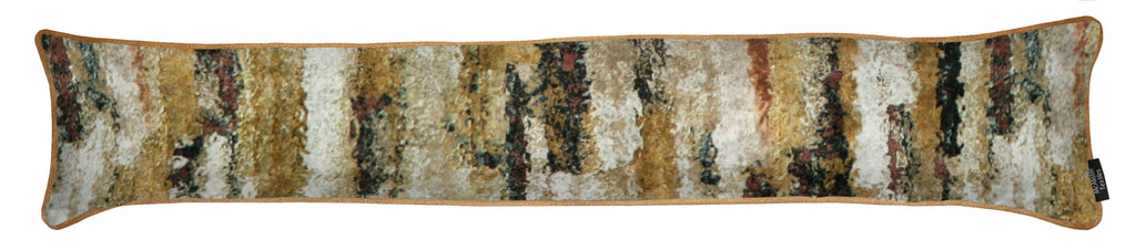 McAlister Textiles Aura Ochre Printed Velvet Draught Excluder Draught Excluders 18cm x 80cm 