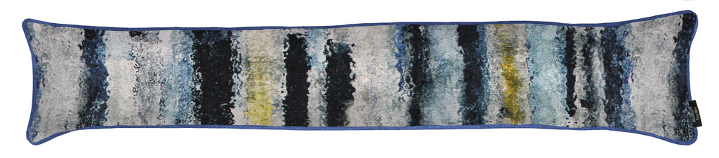 McAlister Textiles Aura Navy Blue Printed Velvet Draught Excluder Draught Excluders 18cm x 80cm 