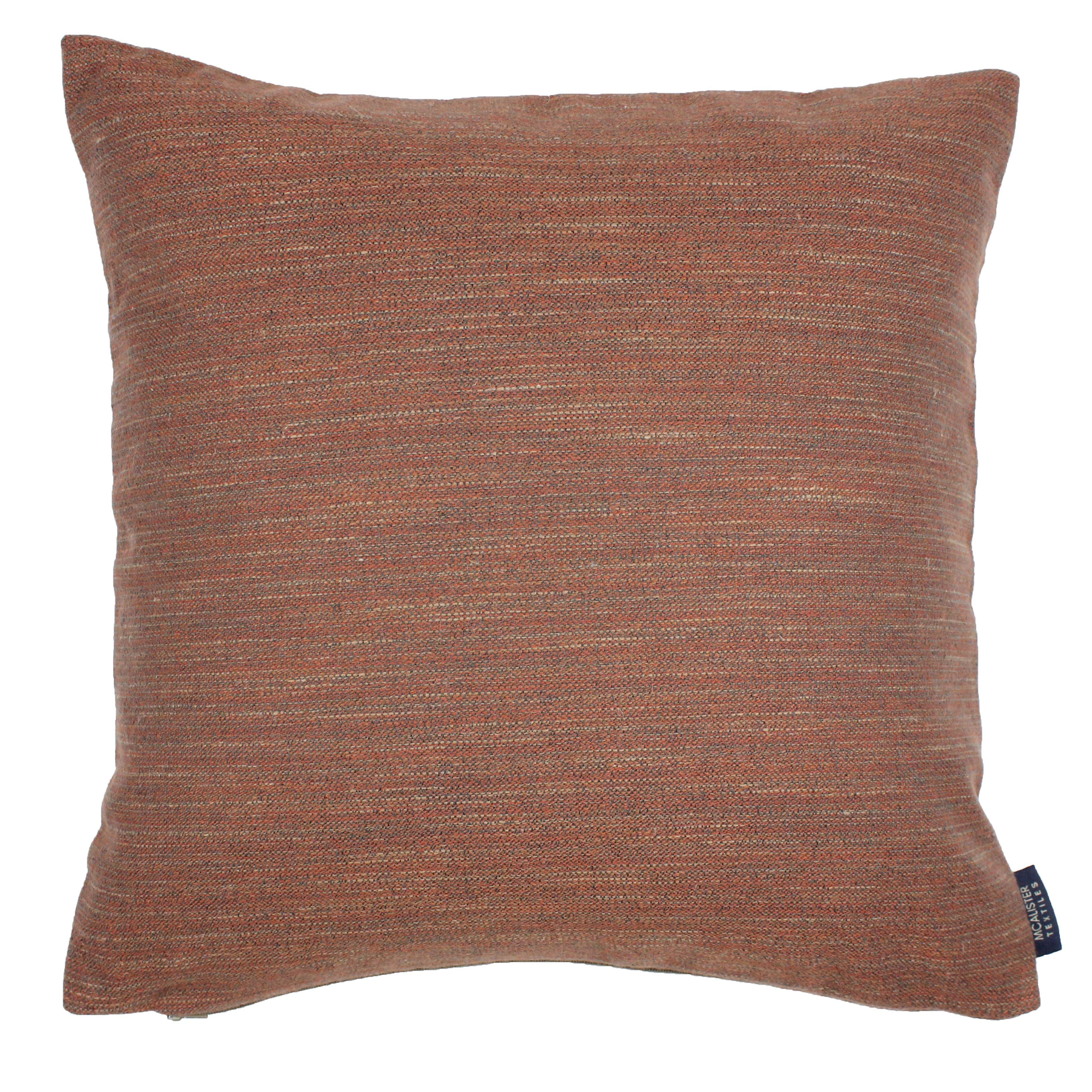 McAlister Textiles Hamleton Terracotta Textured Plain Cushion Cushions and Covers Cover Only 49cm x 49cm 