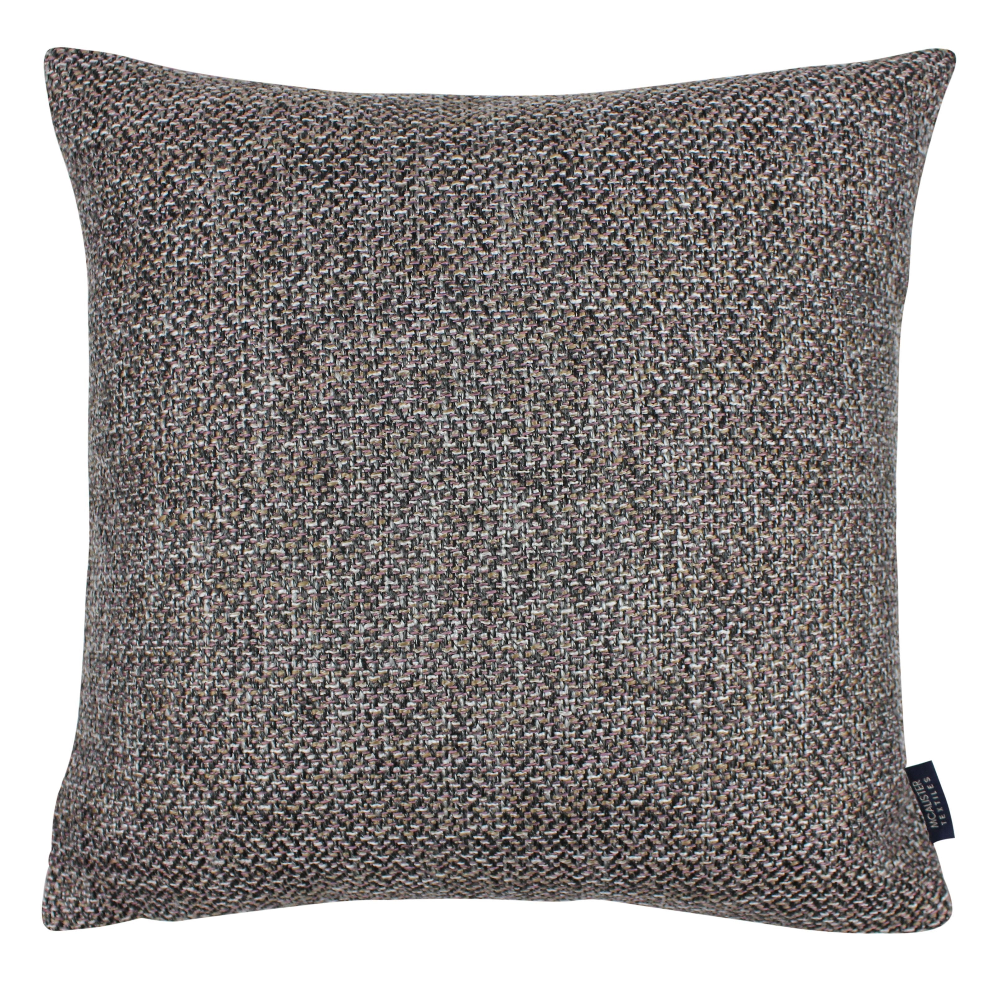 McAlister Textiles Lewis Tweed Cushion Grey Heather and Charcoal Cushions and Covers Cover Only 43cm x 43cm 