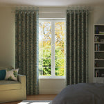 Load image into Gallery viewer, Little Leaf Teal Curtains
