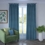 Load image into Gallery viewer, Linea Teal Textured Curtains
