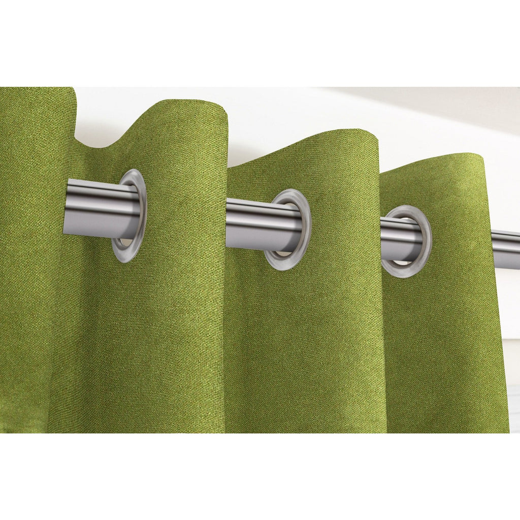 McAlister Textiles Matt Lime Green Velvet Curtains Tailored Curtains 116cm(w) x 182cm(d) (46" x 72") 