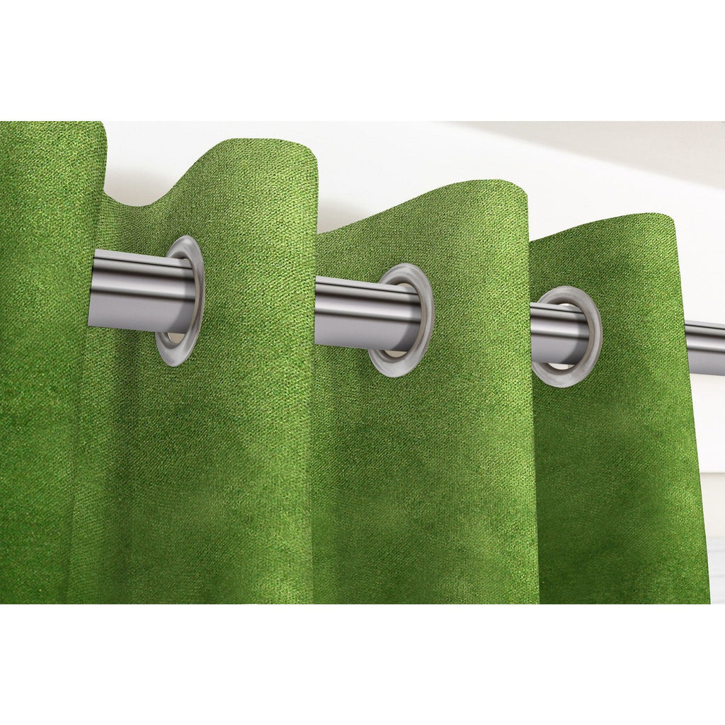 McAlister Textiles Matt Fern Green Velvet Curtains Tailored Curtains 116cm(w) x 182cm(d) (46" x 72") 