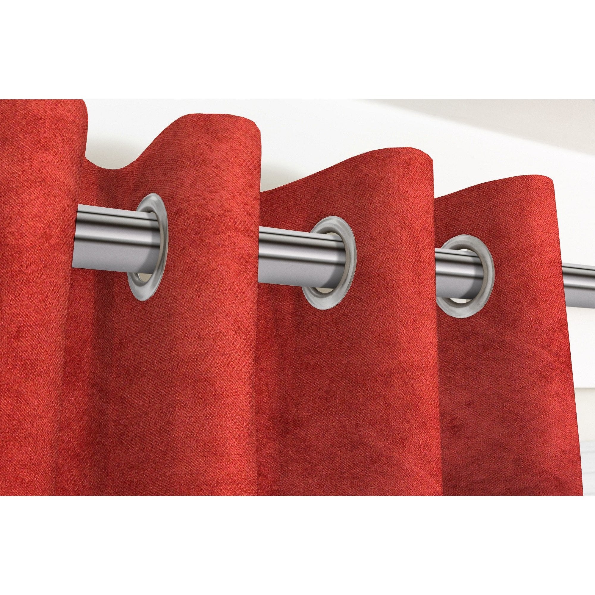 McAlister Textiles Matt Rust Red Orange Velvet Curtains Tailored Curtains 116cm(w) x 182cm(d) (46" x 72") 