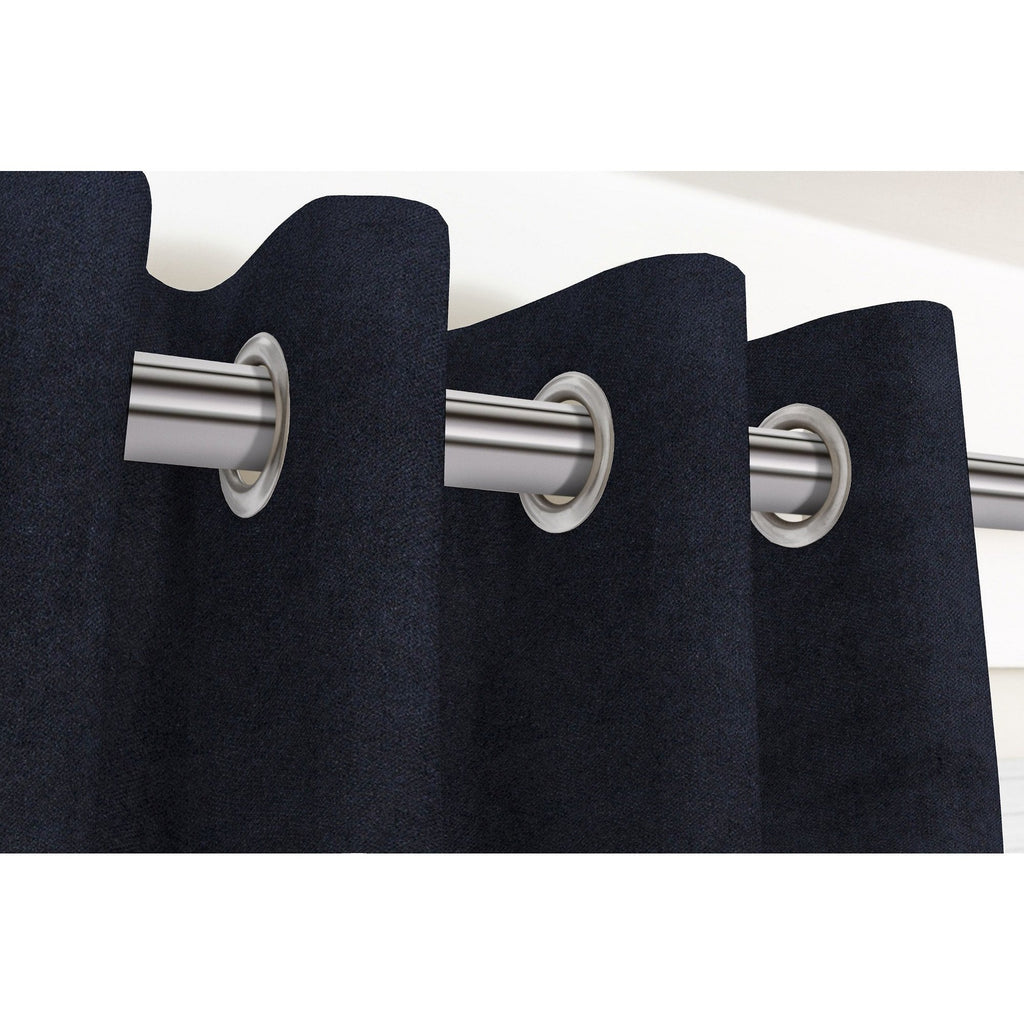 McAlister Textiles Matt Black Velvet Curtains Tailored Curtains 116cm(w) x 182cm(d) (46" x 72") 
