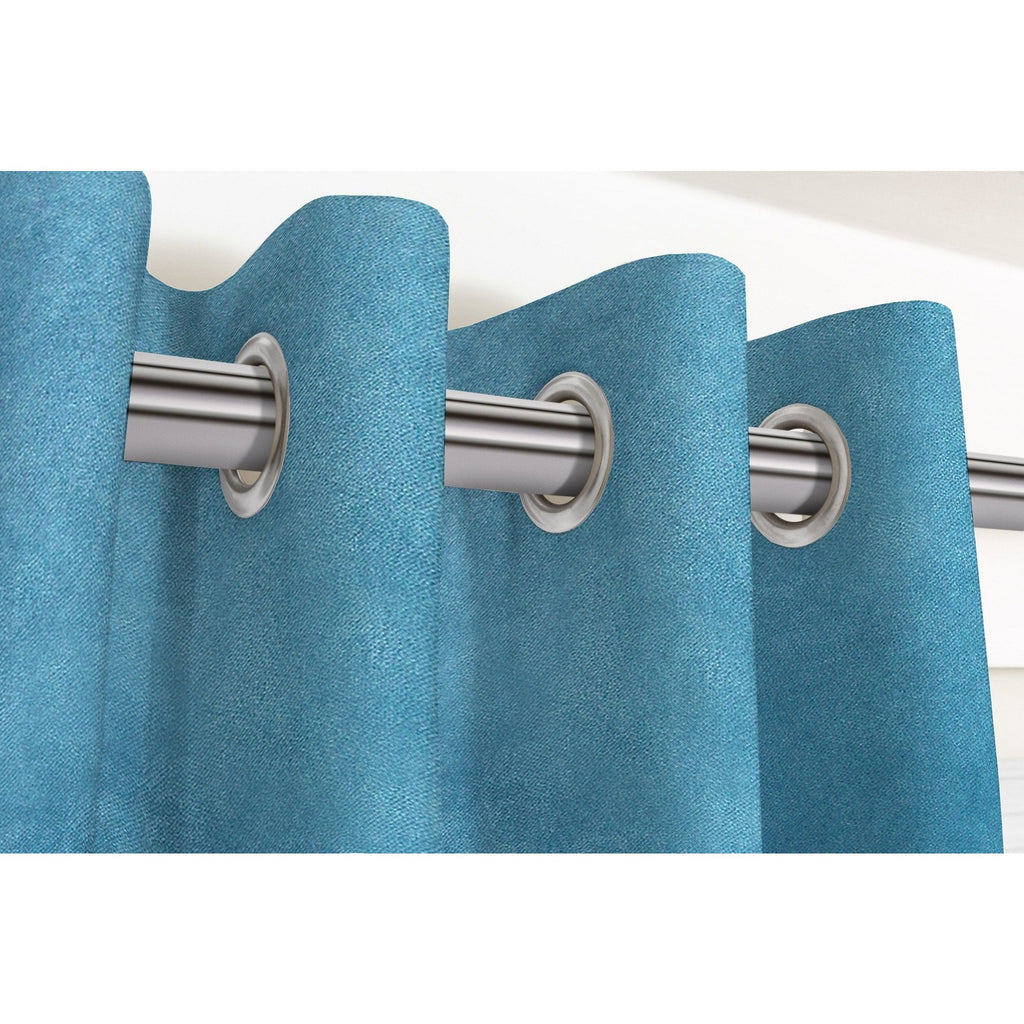 McAlister Textiles Matt Duck Egg Blue Velvet Curtains Tailored Curtains 116cm(w) x 182cm(d) (46" x 72") 