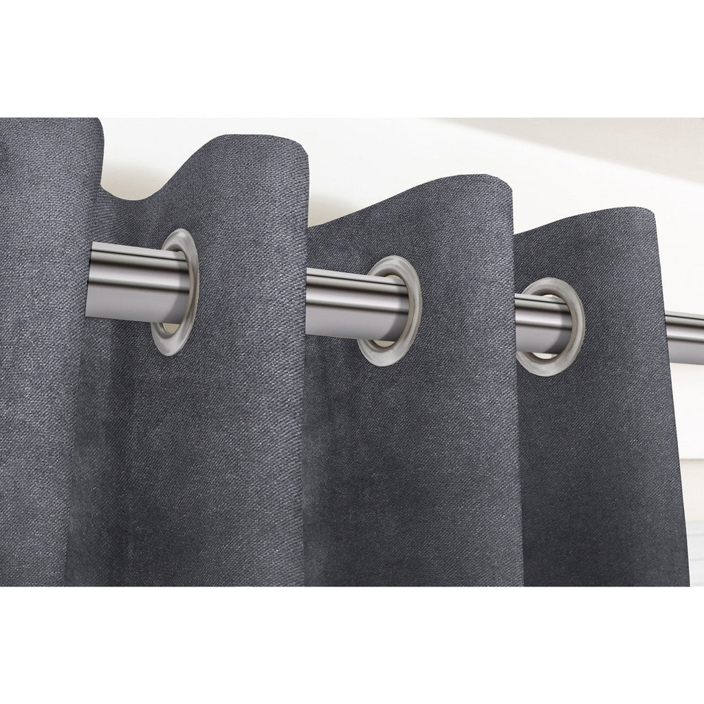 McAlister Textiles Matt Charcoal Grey Velvet Curtains Tailored Curtains 116cm(w) x 182cm(d) (46" x 72") 
