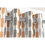 Load image into Gallery viewer, McAlister Textiles Lotta Burnt Orange + Grey Curtains Tailored Curtains 
