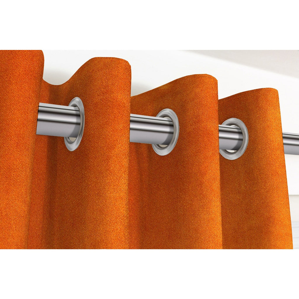 McAlister Textiles Matt Burnt Orange Velvet Curtains Tailored Curtains 116cm(w) x 182cm(d) (46" x 72") 