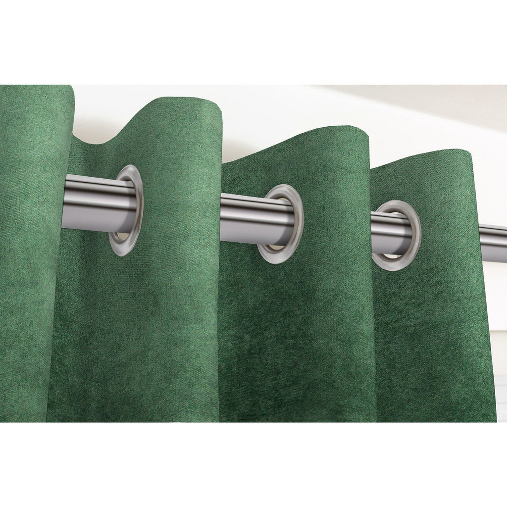 McAlister Textiles Matt Moss Green Velvet Curtains Tailored Curtains 116cm(w) x 182cm(d) (46" x 72") 