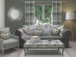 Load image into Gallery viewer, Heritage Charcoal Grey Tartan Curtains
