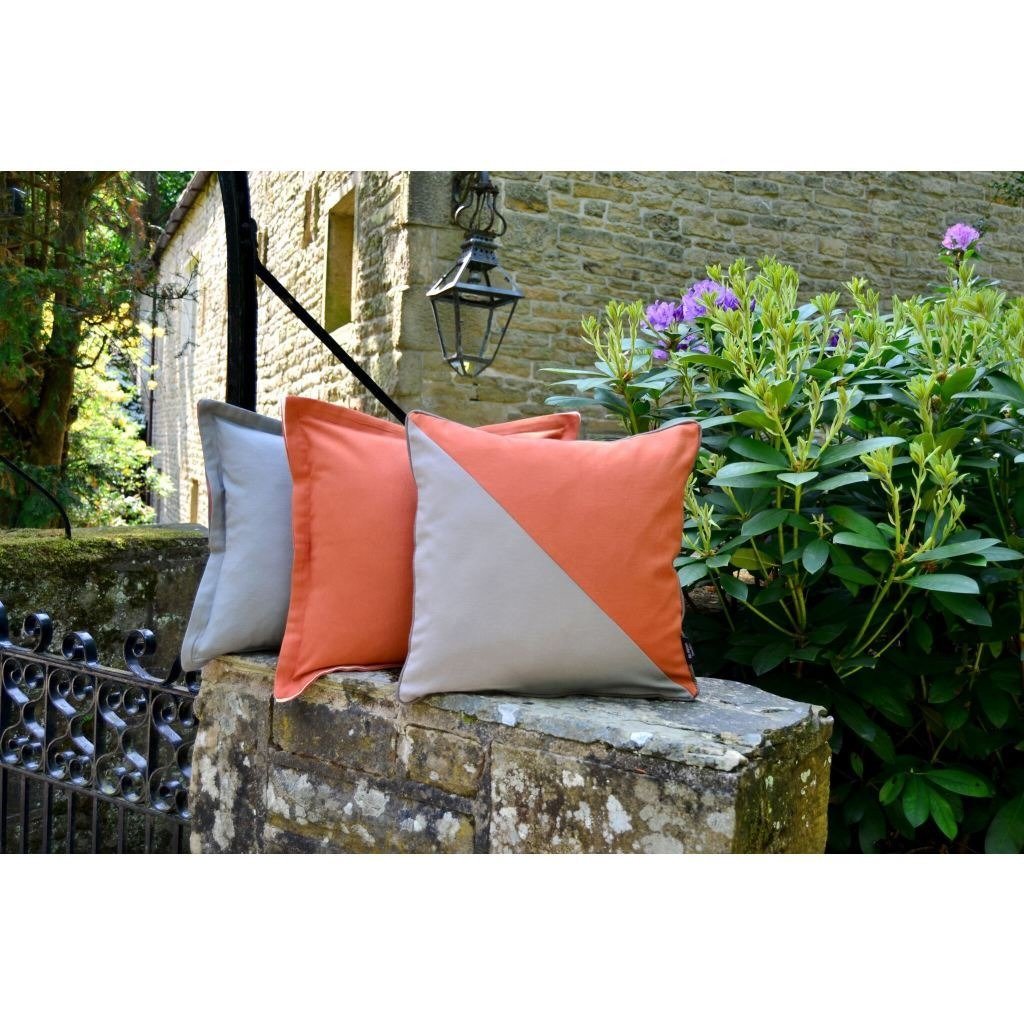 McAlister Textiles Panama Patchwork Burnt Orange + Taupe Cushion Cushions and Covers 