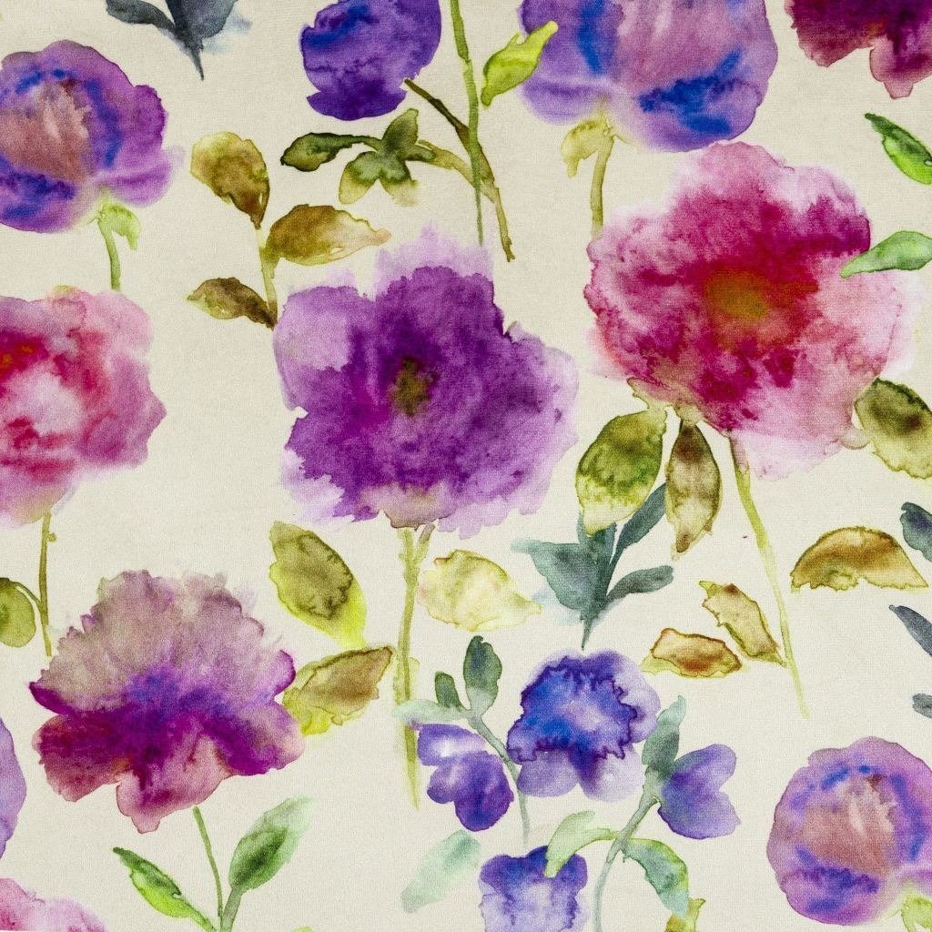 McAlister Textiles Renoir Floral Violet Purple Velvet Roman Blind Roman Blinds 