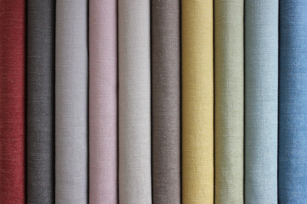 Harmony Linen Blend Soft Blush Textured Curtains