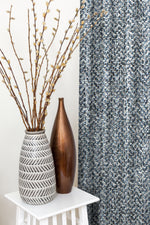 Load image into Gallery viewer, McAlister Textiles Harris Charcoal Grey and Blue Tweed Curtains Tailored Curtains 
