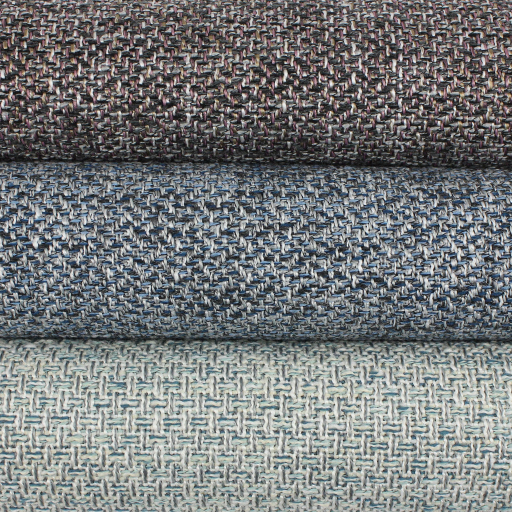 McAlister Textiles Harris Charcoal Grey and Blue Tweed Fabric Fabrics 