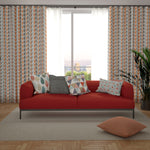 Load image into Gallery viewer, Lotta Burnt Orange + Grey Curtains
