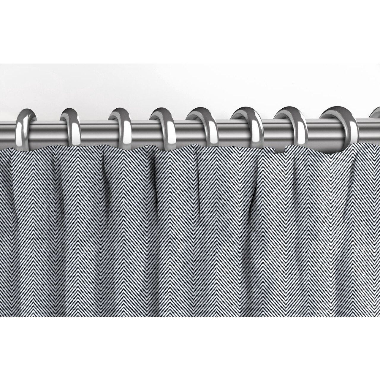McAlister Textiles Herringbone Twill Black + White Curtains Tailored Curtains 