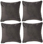 Load image into Gallery viewer, McAlister Textiles Matt Charcoal Grey Velvet 43cm x 43cm Cushion Sets Cushions and Covers Cushion Covers Set of 4 
