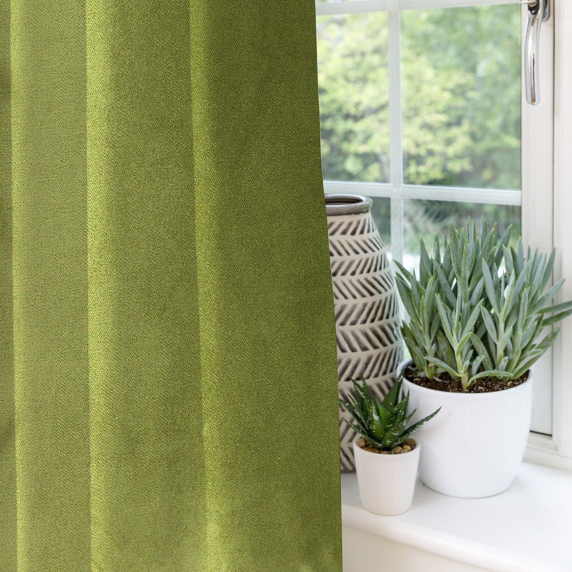 McAlister Textiles Matt Lime Green Velvet Curtains Tailored Curtains 