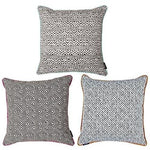 Load image into Gallery viewer, McAlister Textiles Aztec Geometric Black + White 43cm x 43cm Cushion Sets Cushions and Covers Set of 3 Cushion Covers 

