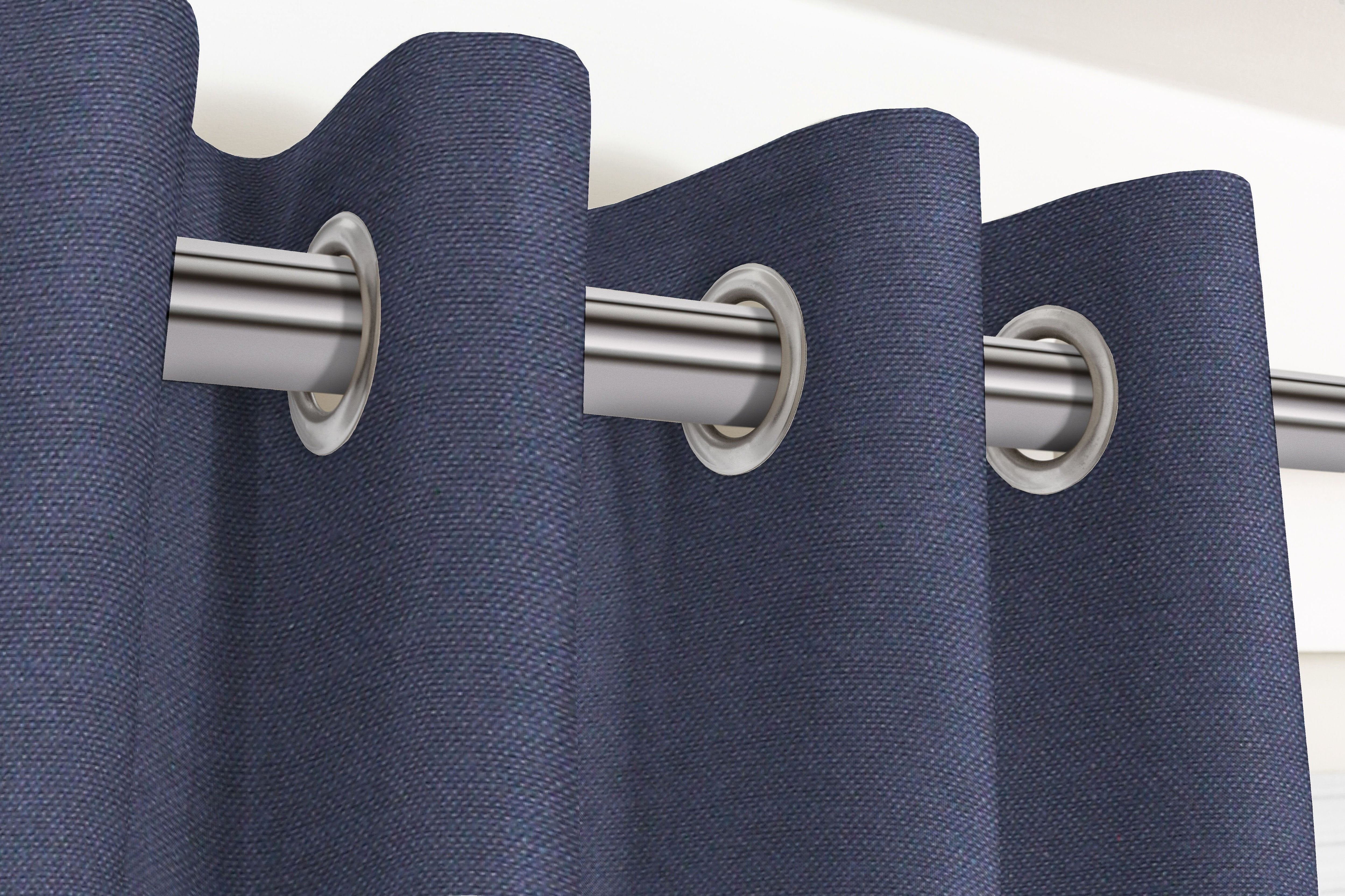 McAlister Textiles Panama Plain Denim Blue Curtains Tailored Curtains 