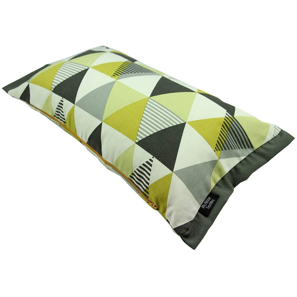 McAlister Textiles Vita Cotton Print Ochre Yellow Cushion Cushions and Covers 