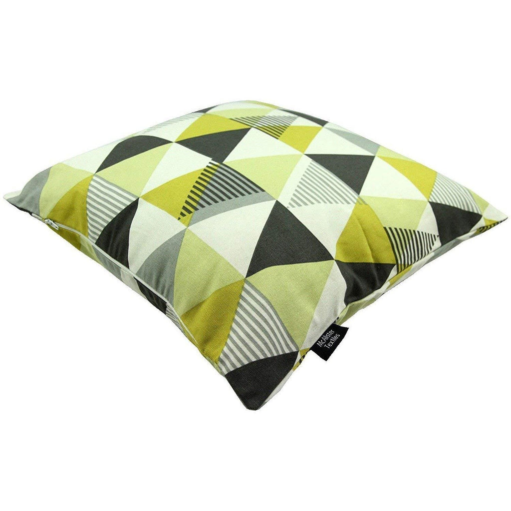 McAlister Textiles Geometric Ochre Yellow 43cm x 43cm Cushion Set of 3 Cushions and Covers 