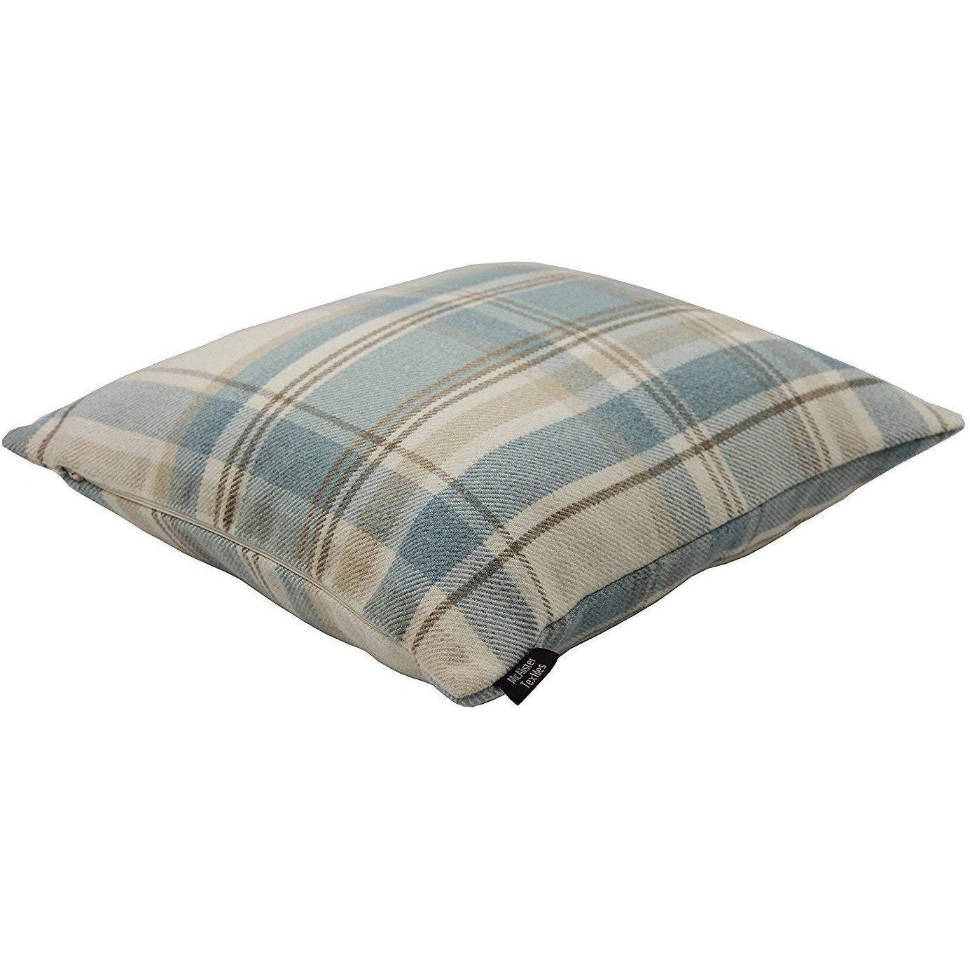 McAlister Textiles Heritage Duck Egg Blue Tartan 43cm x 43cm Cushion Sets Cushions and Covers 