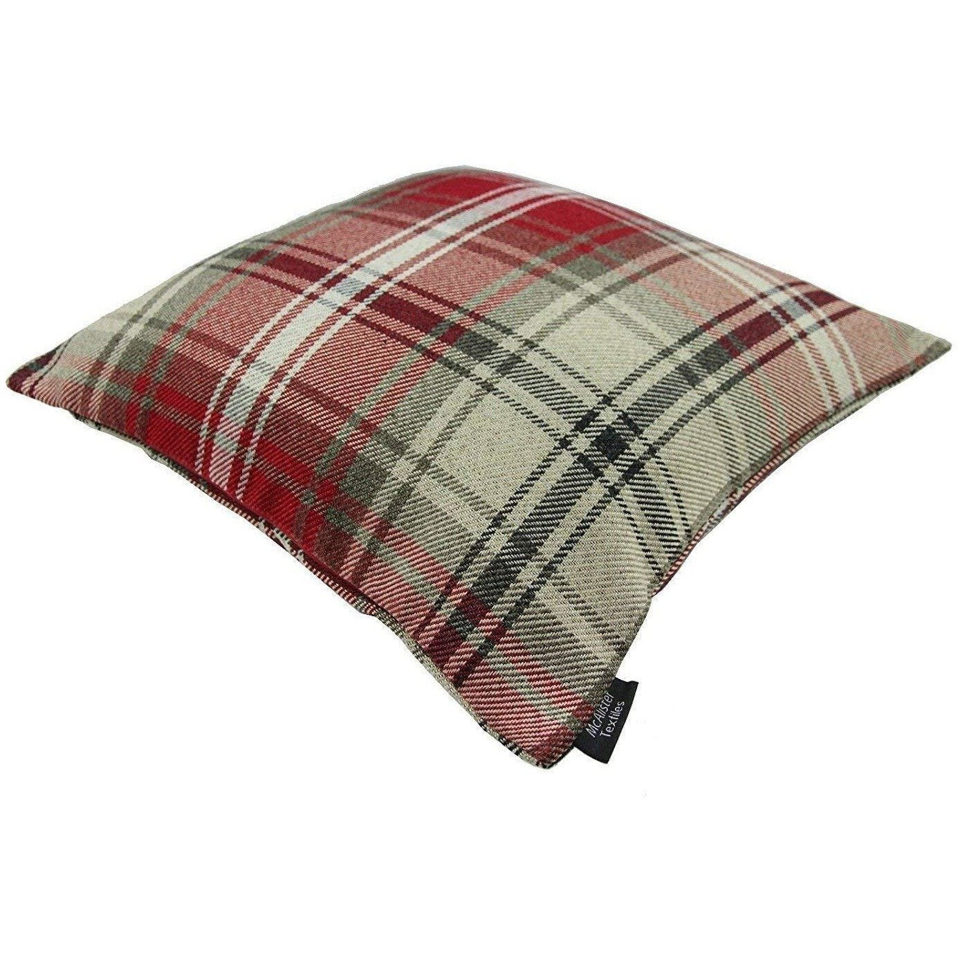 McAlister Textiles Angus Red + White Tartan 43cm 43cm Cushion Sets Cushions and Covers 