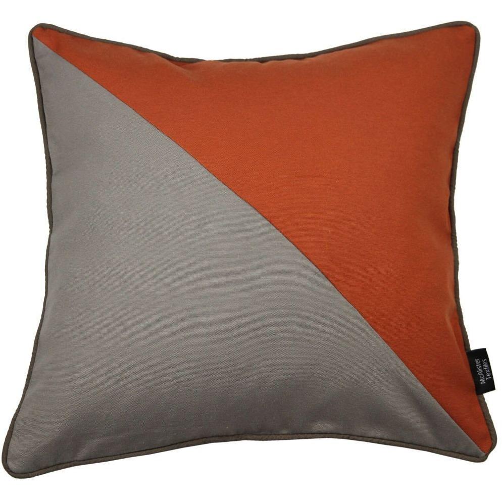McAlister Textiles Panama Patchwork Burnt Orange + Taupe Cushion Cushions and Covers Cover Only 43cm x 43cm 