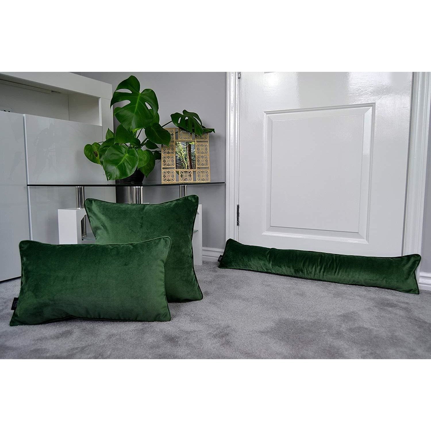McAlister Textiles Matt Moss Green Velvet Cushion Cushions and Covers 