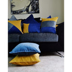 Load image into Gallery viewer, McAlister Textiles Patchwork Velvet Navy, Yellow + Grey Cushion Set Cushions and Covers 
