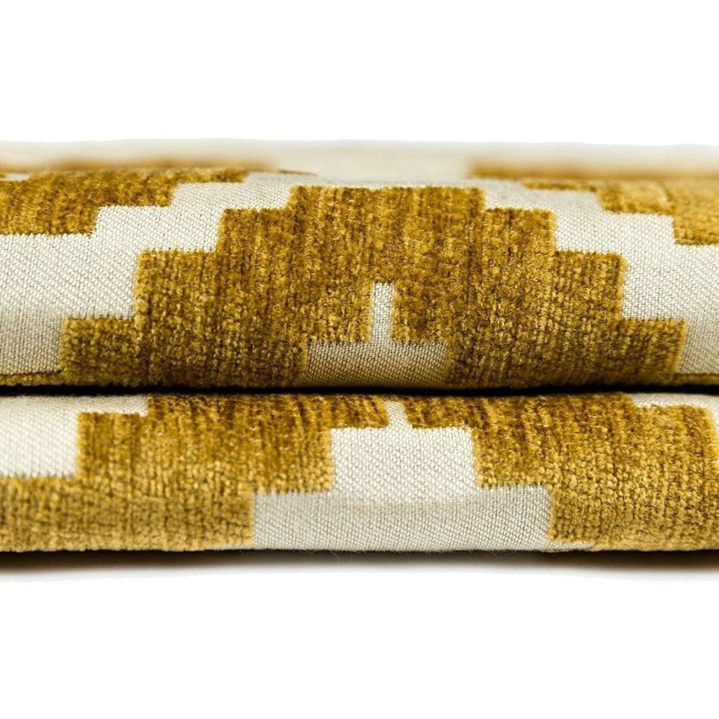 McAlister Textiles Arizona Geometric Yellow Curtains Tailored Curtains 
