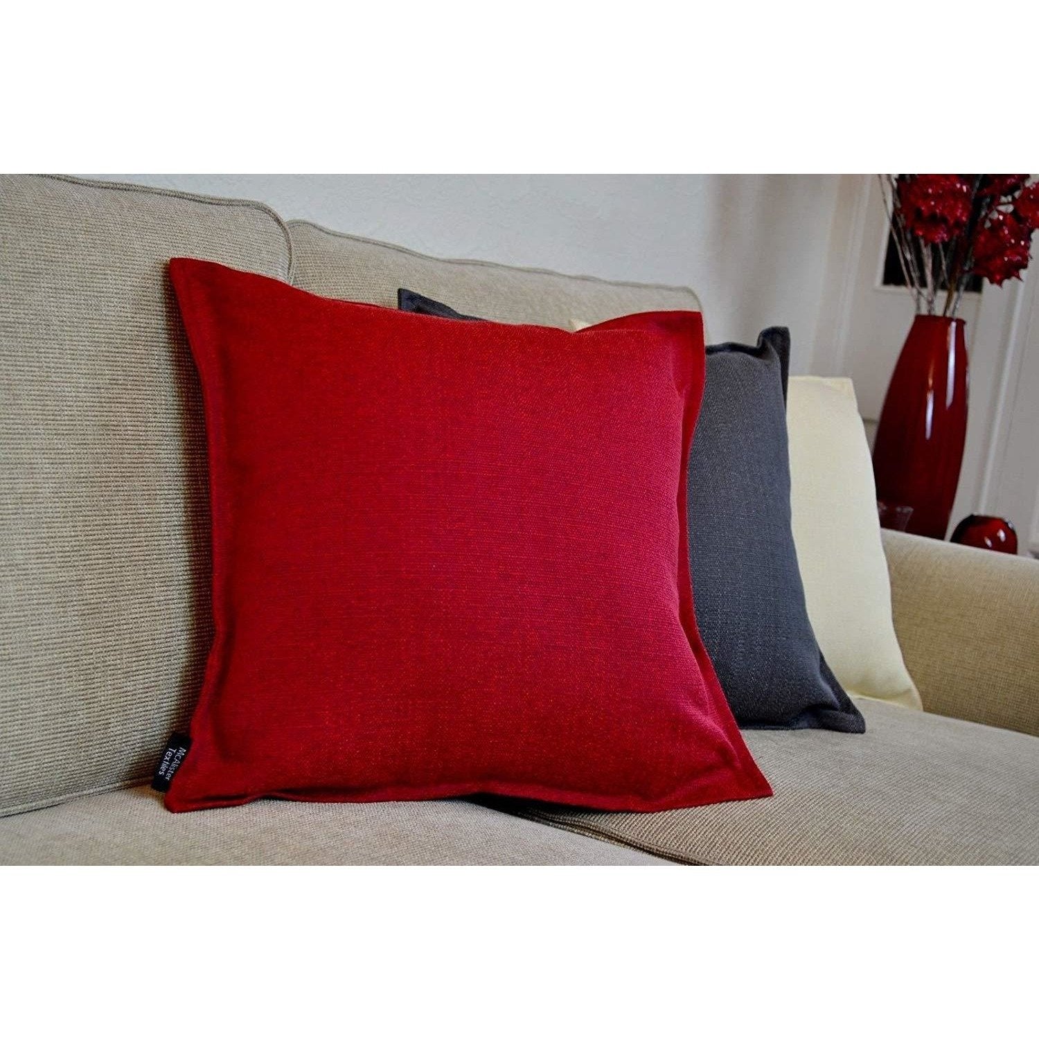 McAlister Textiles Savannah Wine Red Cushion Cushions and Covers