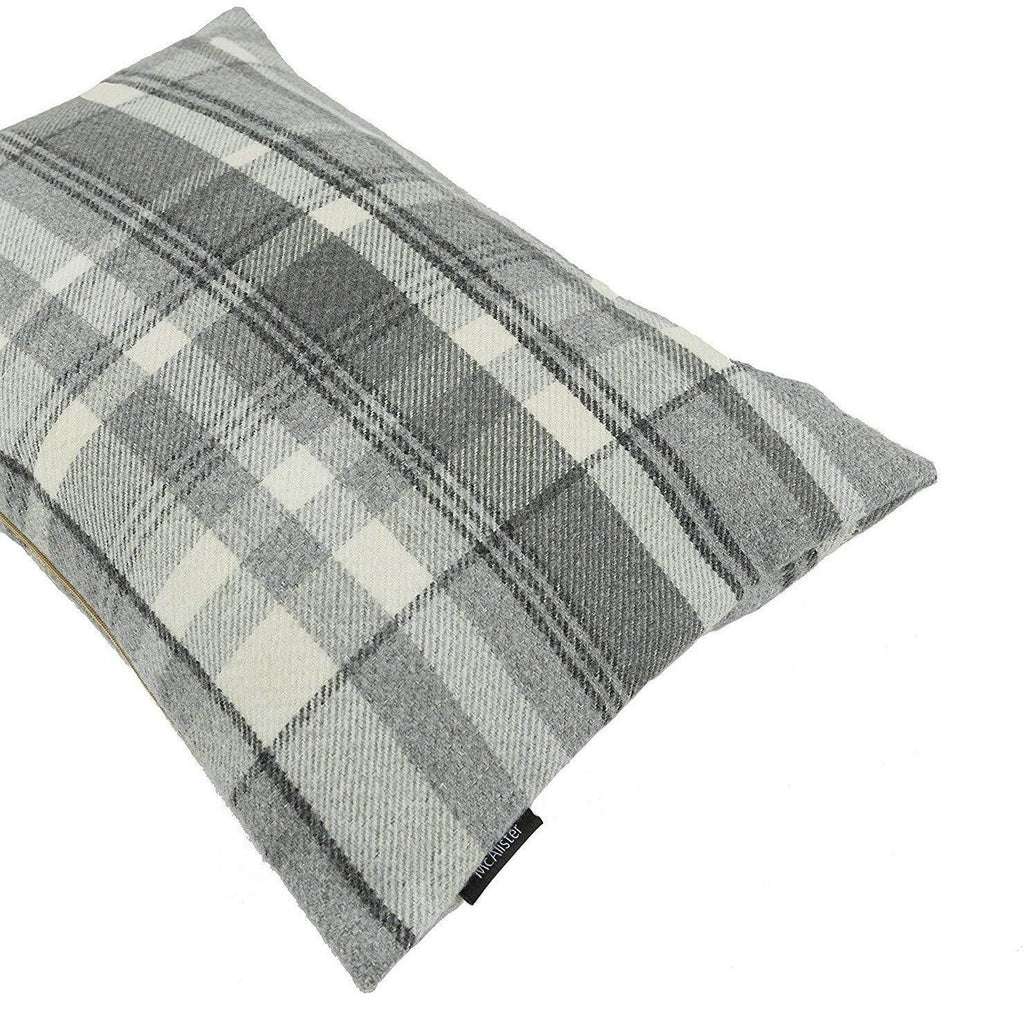 McAlister Textiles Heritage Charcoal Grey Tartan Cushion Cushions and Covers 