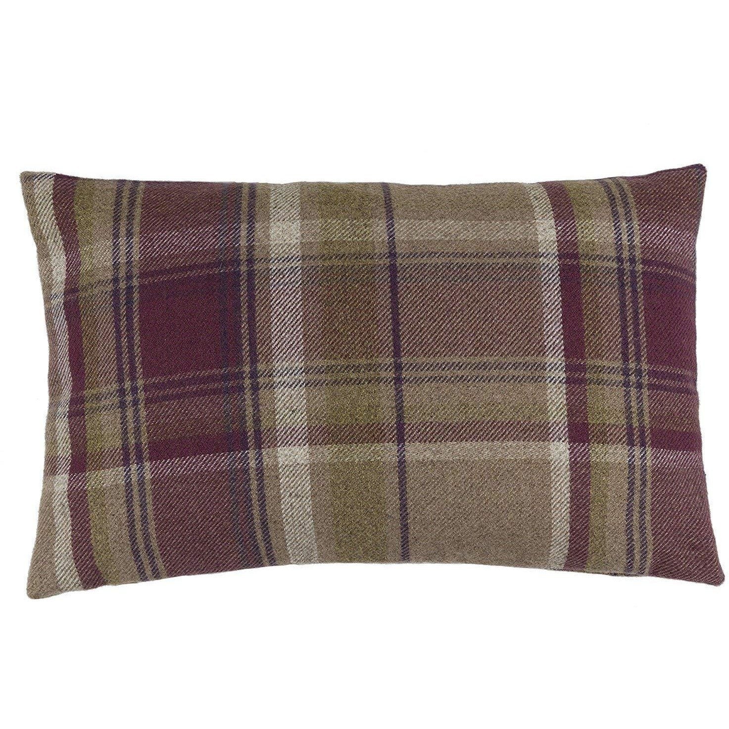 McAlister Textiles Heritage Purple + Green Tartan Cushion Cushions and Covers Cover Only 50cm x 30cm 