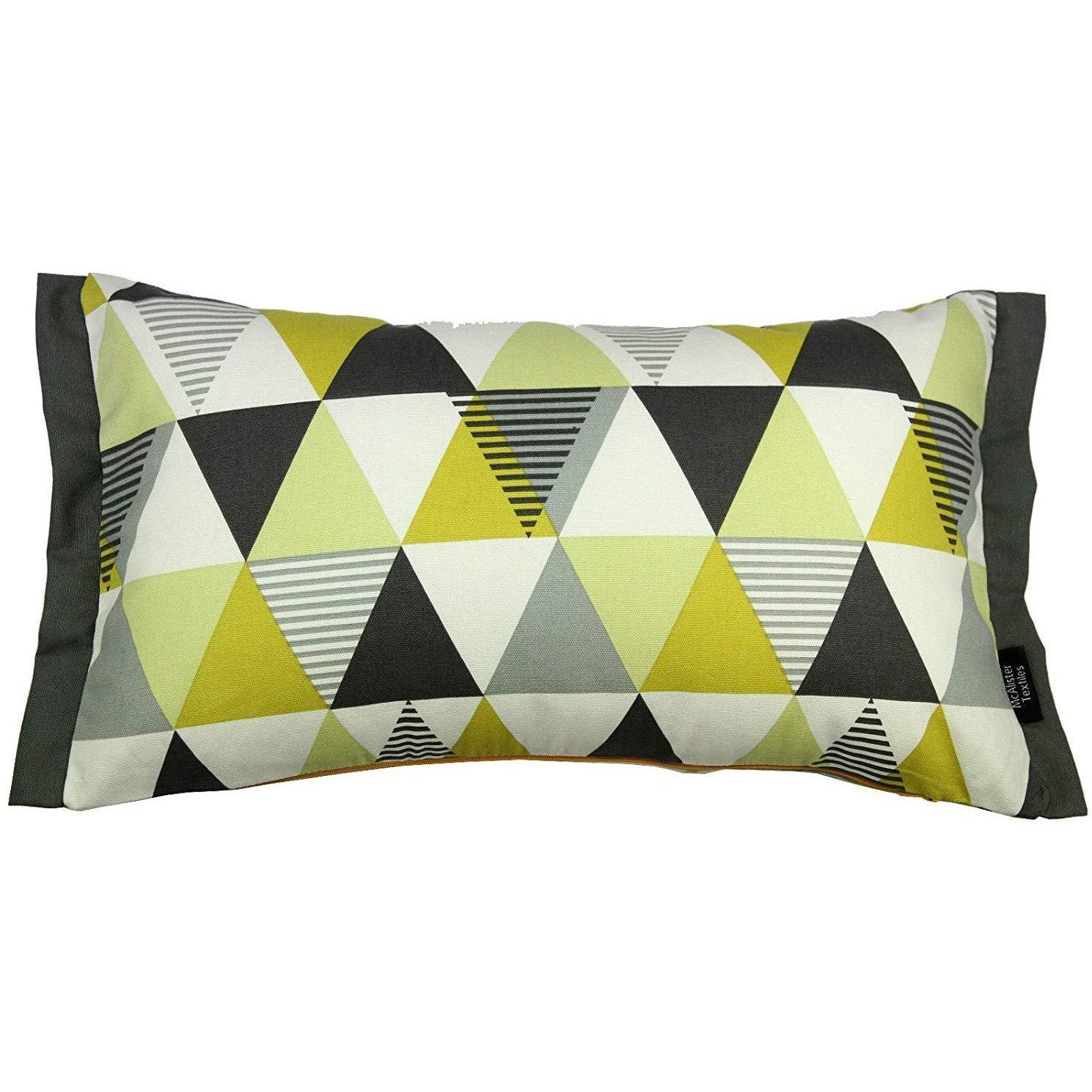 McAlister Textiles Vita Cotton Print Ochre Yellow Cushion Cushions and Covers Cover Only 50cm x 30cm 