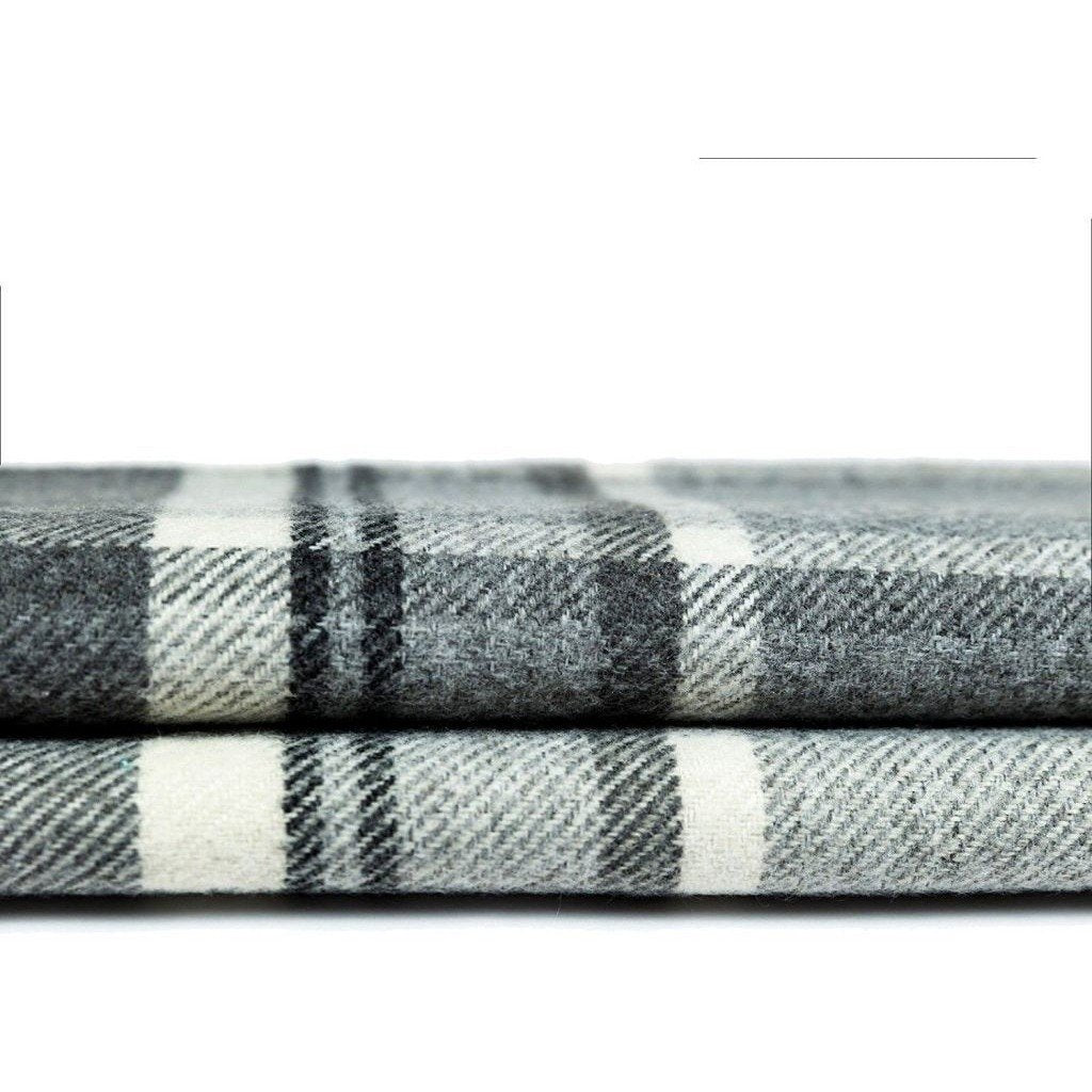 McAlister Textiles Heritage Tartan Charcoal Grey Curtain Fabric Fabrics 