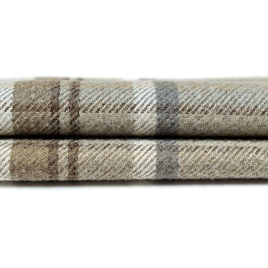 McAlister Textiles Heritage Tartan Beige Cream Curtain Fabric Fabrics 