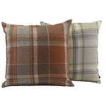 Load image into Gallery viewer, McAlister Textiles Heritage Burnt Orange + Grey Tartan 43cm x 43cm Cushion Sets Cushions and Covers 
